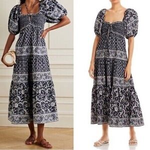 Sea New York Jasper Dress Short Puff Sleeve Tiered Maxi Dress XXS